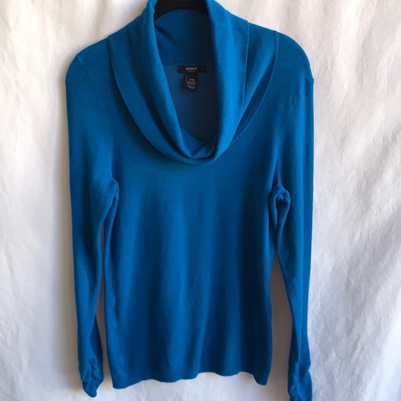 Alfani blue cowl neck sweater, size PM - Picture 1 of 6